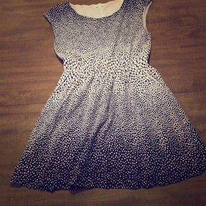 Gap Dress Blouson Polka Dot Scoop Neck Navy, Small